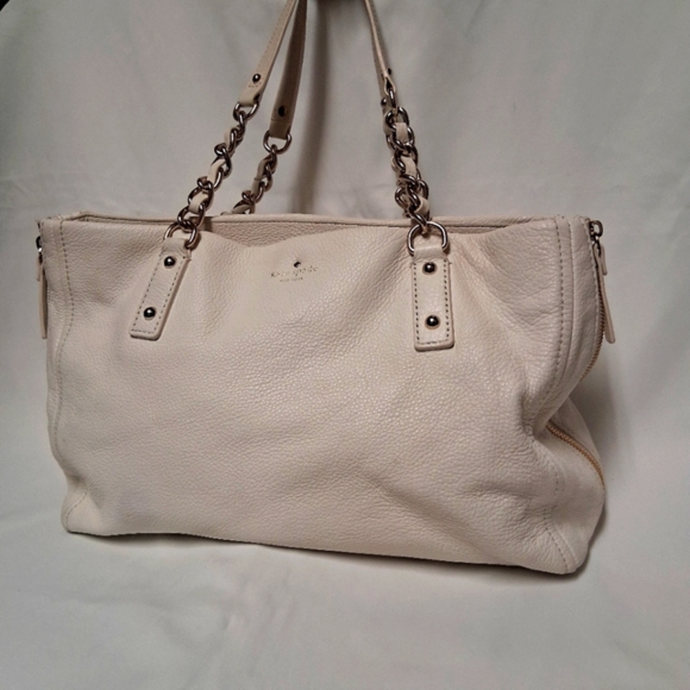 Kate Spade New York White Leather Satchel Shoulder Bag